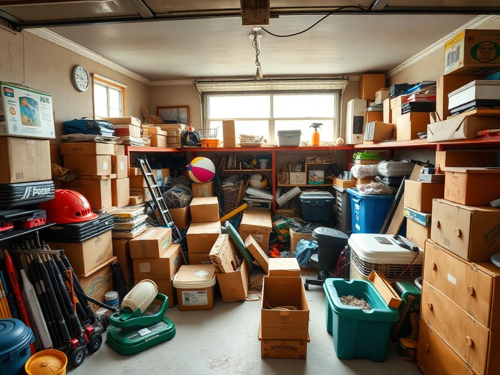 A typical cluttered garage